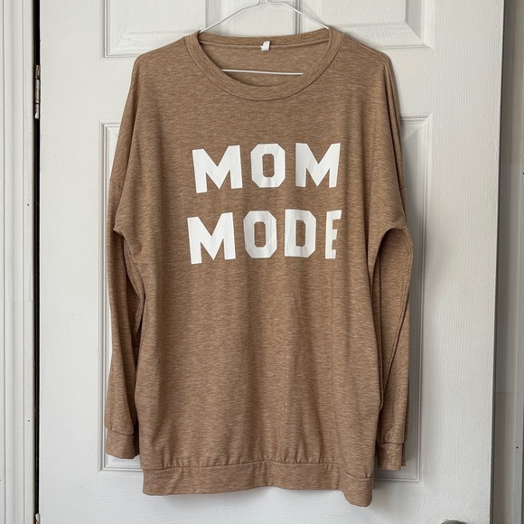 SHEIN Brown 'Mom Mode' Long Sleeve Tee - Picture 1 of 4